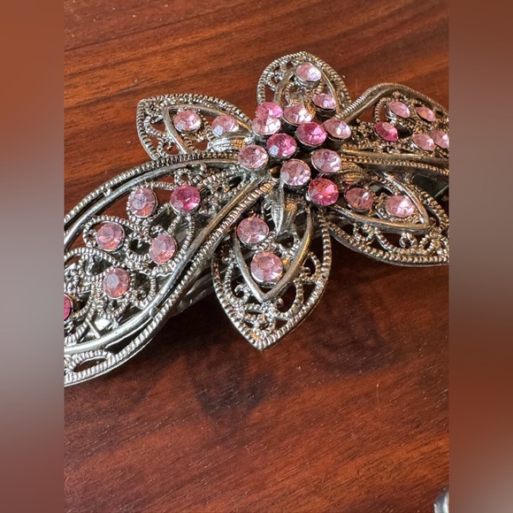 Vintage  Pink and Yellow Hair Clip Barrettes - Picture 4 of 7